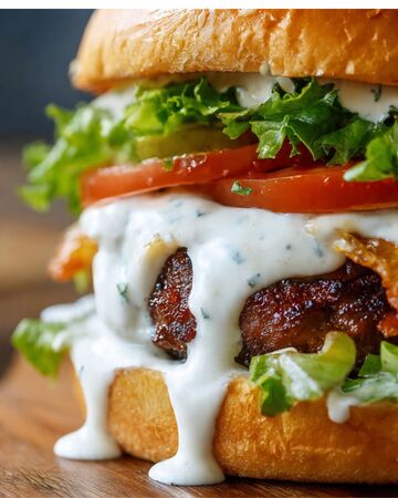 Burger with sauce